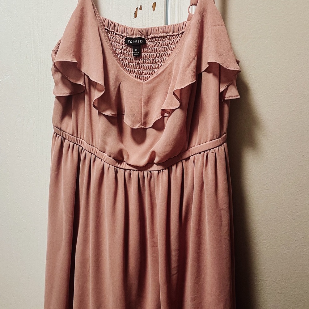 Torrid ruffled rose midi dress 0X